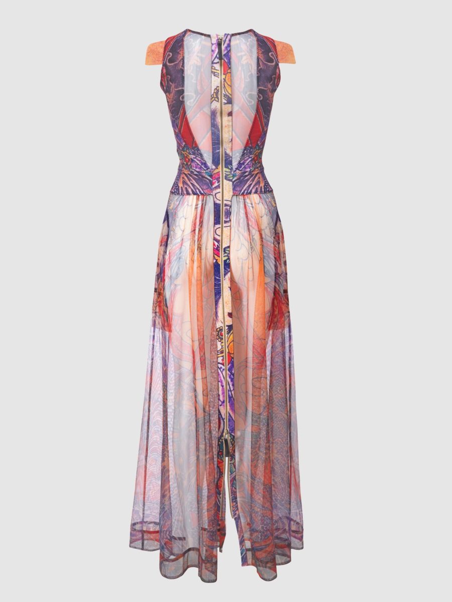 sheer tattoo dress Dragon's Embrace Bodycon Sheer Mesh Dress, Revealing See Through Dress, Serpent,snake