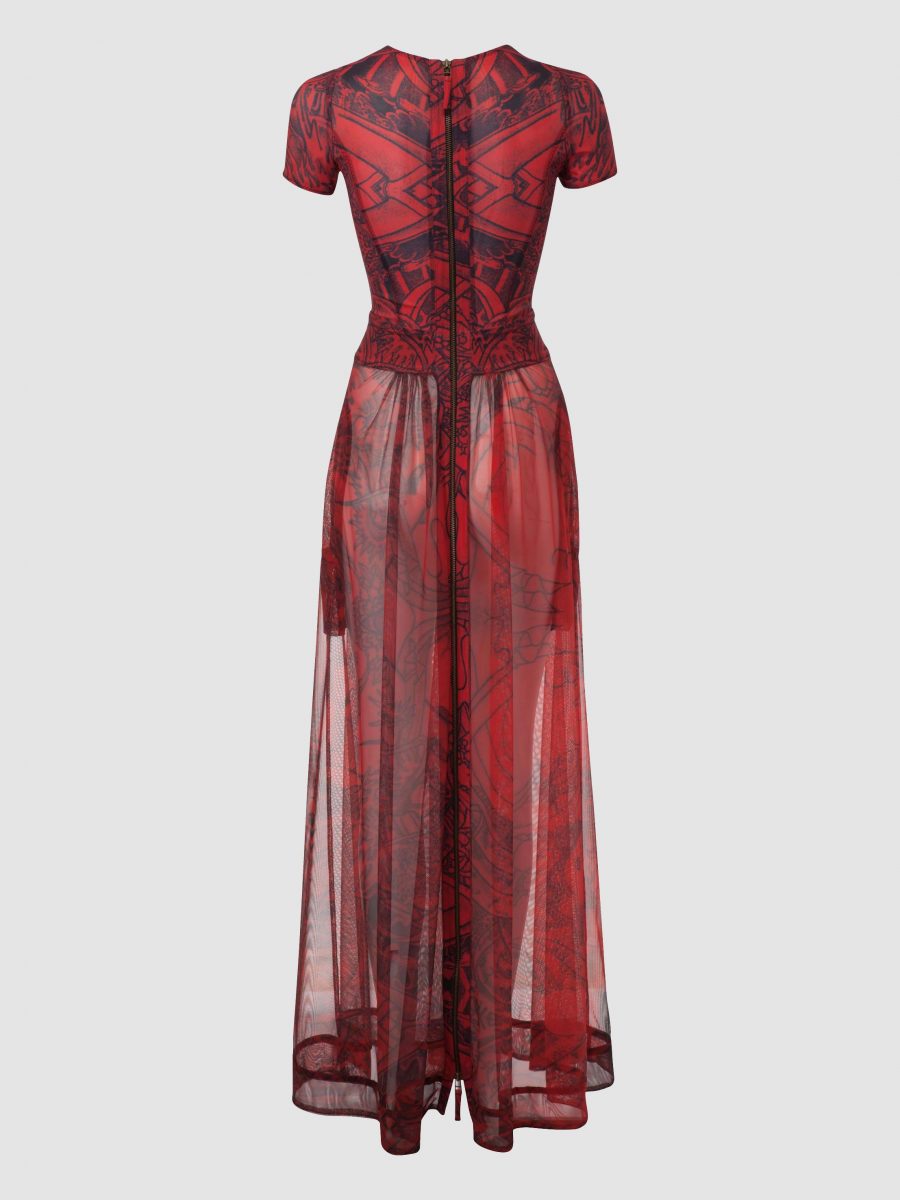 Tattoo Translucent Long Dress - Nativ Tattoo